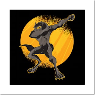 DAB dancing werewolf Posters and Art